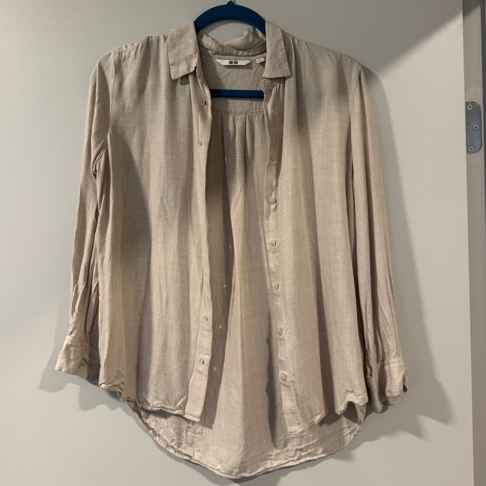 Uniqlo Light Tan Collared Shirt